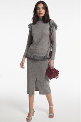 MELANGE TRICOT KNIT ARDEN SKIRT